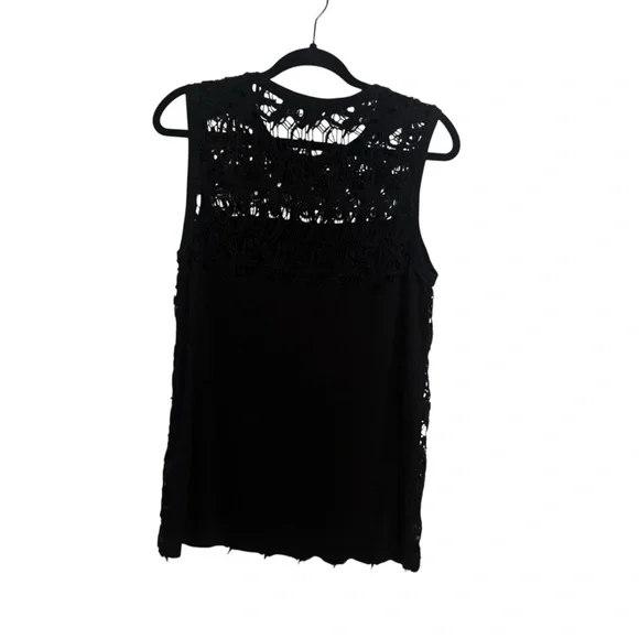WHBM Black Crochet Sequin Tank Top Size Medium - Picture 8 of 8